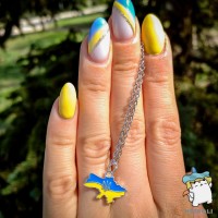 Кулон "Карта України з Тризубом". 14*20 мм. Гіпоалергенний сплав 